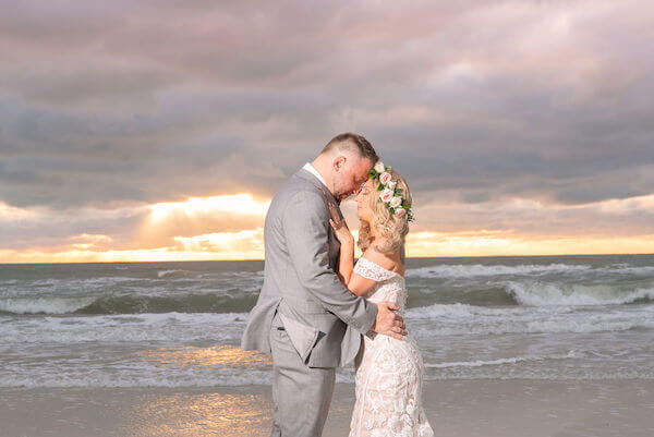 sunset wedding photos on Clearwater Beach