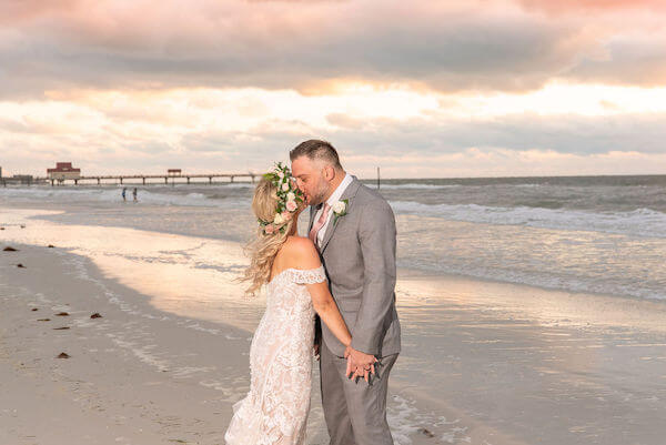 sunset wedding photos on Clearwater Beach