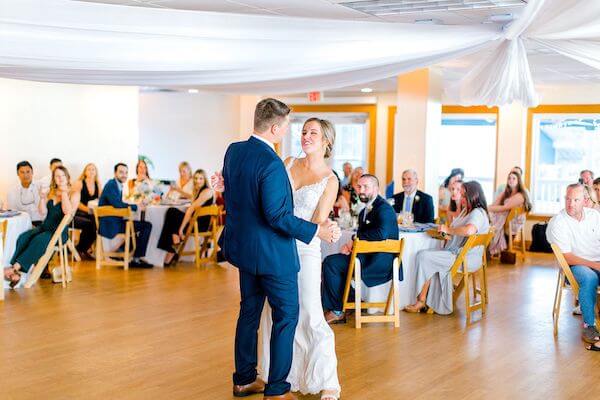 bride and groom's first dance at Tampa Bay Watch