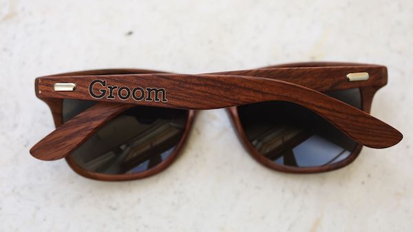 groom's wood grained sunglasses