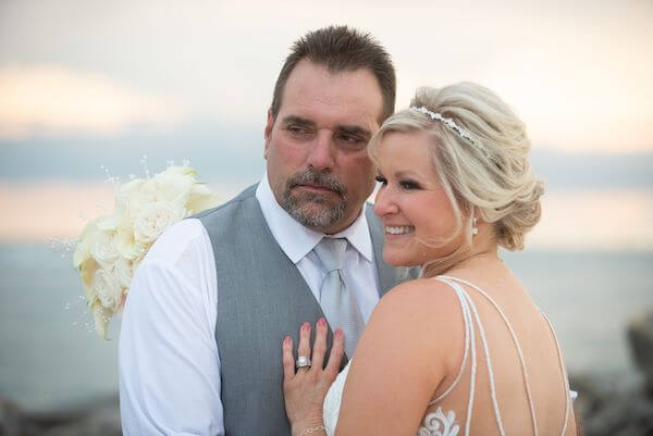 bride and groom on clearwater Beach