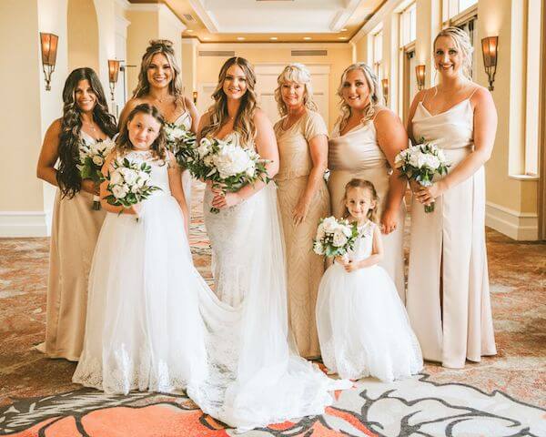 bride and her bridal party at the Sandpearl Resort