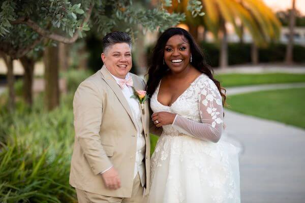 same sex couple at their St. Pete Beach wedding