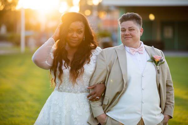 same sex couple at their St. Pete Beach wedding