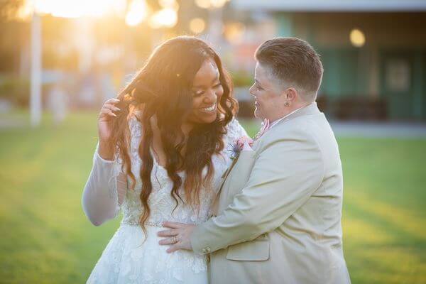 same sex couple at their St. Pete Beach wedding