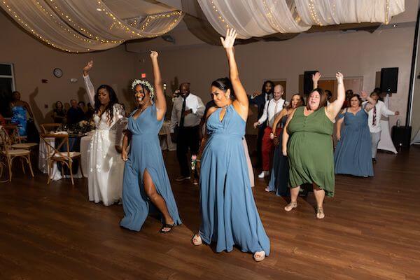 choreographed flash mob at a St. Pete beach same sex wedding