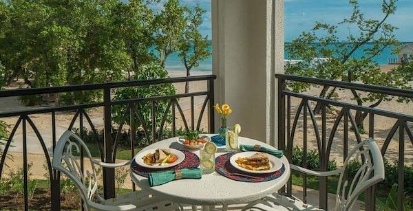 breakfast on the terrace at Sandals Resort