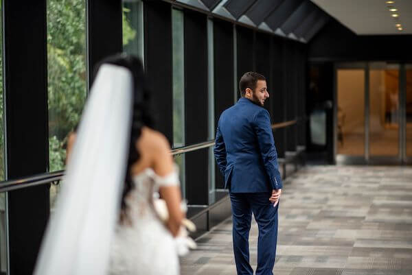 Tampa bride and grooms first look