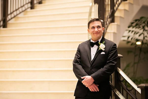 Clearwater beach groom waiting anxiously for his bride