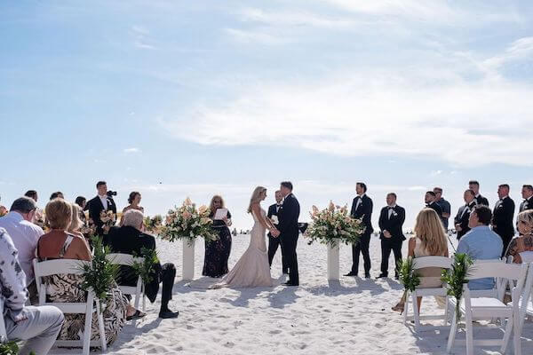 beach wedding at the Sandpearl Resort