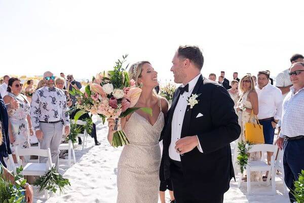 Just Married !beach wedding at the Sandpearl Resort