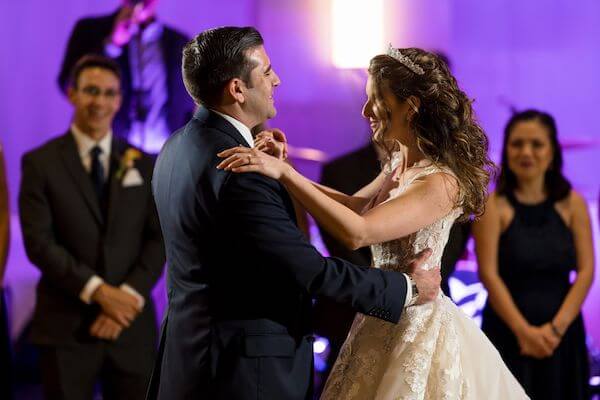 A newlywed couple's first dance