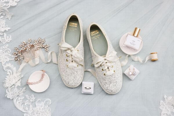 Flat lay photo of a Tampa Bride's accessories