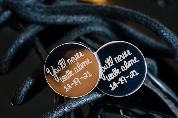 custom cuff links were a gift for the groom