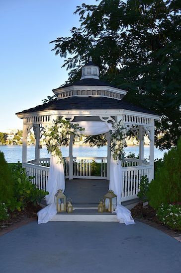 gazebo at the Davis Islands Garden Club decorated for a wedding ceremony