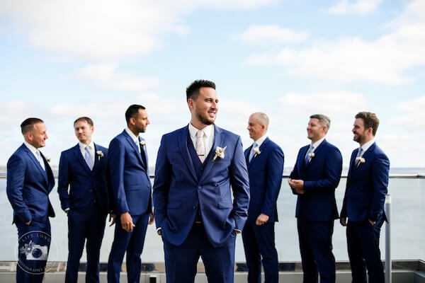 groom and groomsmen at the westin Tampa Bay