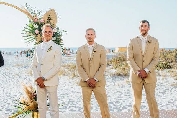 grooming groomsmen on Clearwater Beach