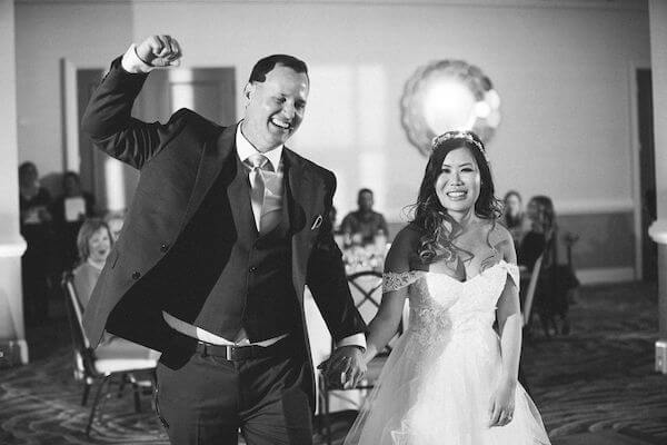 Excited groom after pulling off his surprise for his bride