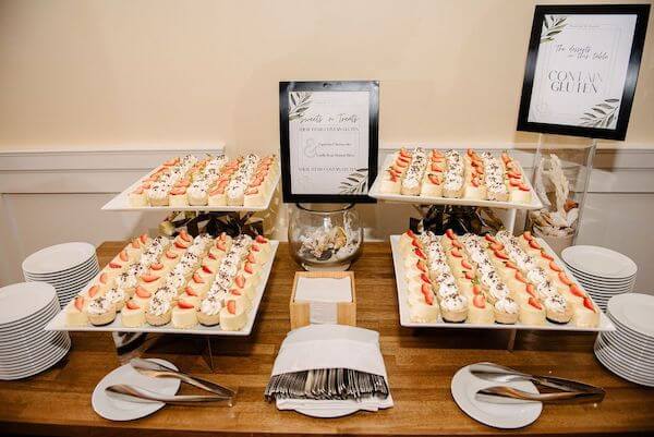 dessert display at the Sandpearl Resort