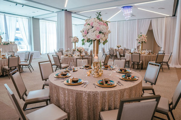 Wedding reception in Mesa Hall