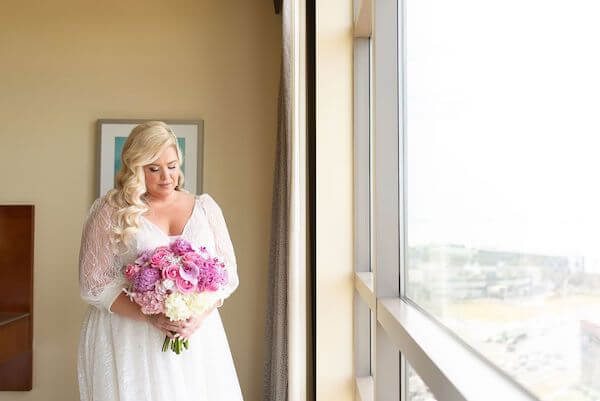 Beautiful Tampa bride in her bridal suite