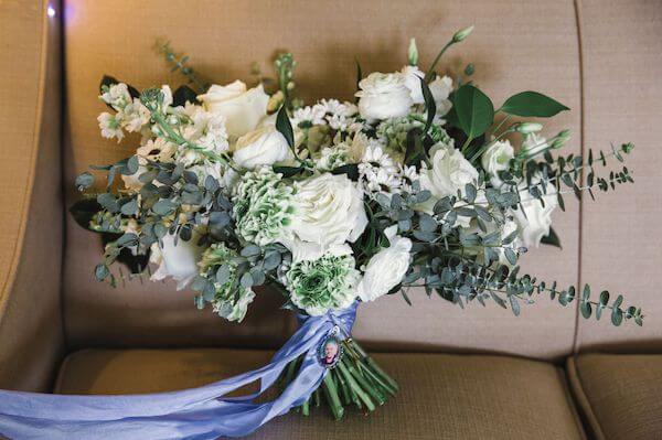 lush green adn white bridal bouquet