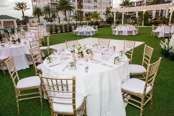 wedding reception on the lawn of the Belleview Inn