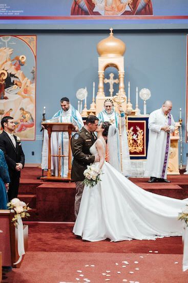 Tampa Bay bride and groom kissing