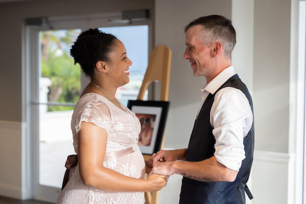 Newly engaged couple at the Hyatt Regency Clearwater Beach