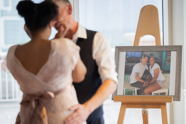 Newly engaged couple at the Hyatt Regency Clearwater Beach