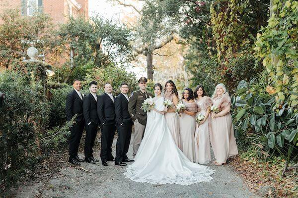 Tampa Bay bride and groom with their wedding wedding party