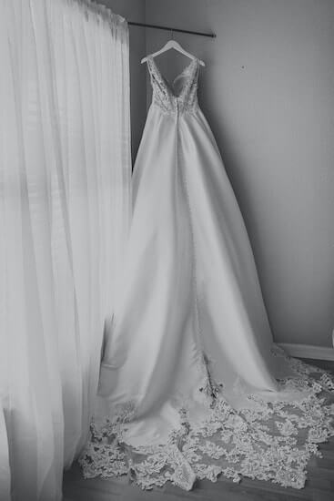 luxurious long wedding gown