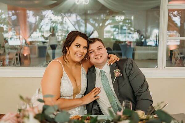 Tampa bride and groom after their wedding at Davis Islands Garden Club