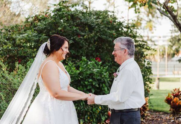 Tampa bride's first look with her father