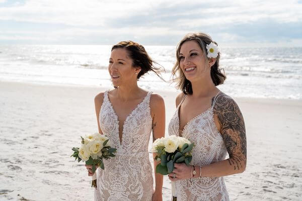 Two brides on Indian Rocks Beach