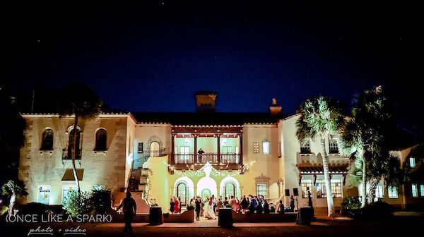 View of a Powel Crosley Estate wedding at night