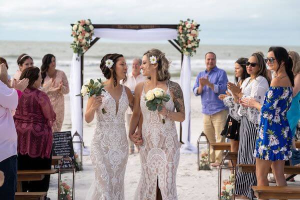 Just Married! Two brides on Indian Rocks Beach