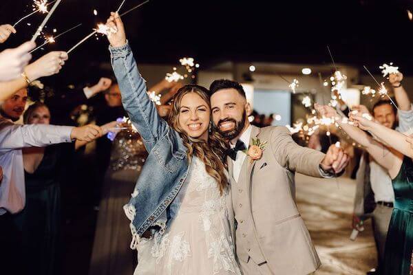 Sparkler Sendoff after a couple's Dade City wedding at The Venue at the Block