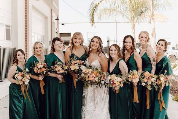 Bride and her wedding party at The Venue at the Block in Dade City