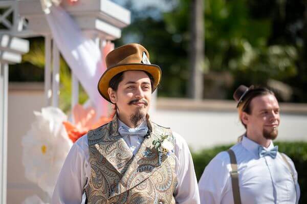 Groom waiting anxiously for his brides arrival for a very important date