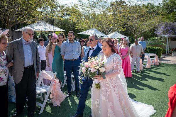 Outdoor wedding ceremony at the Florida Botanical Gardens