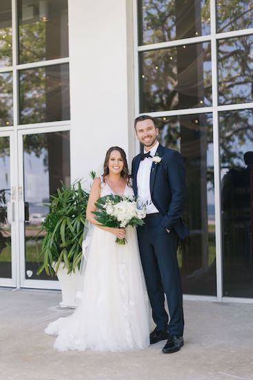 Bride and groom-to-be before their Tampa Garden Club wedding