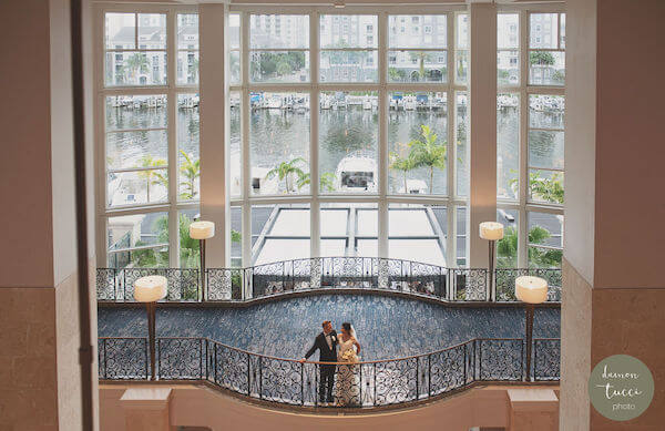 Bride and groom at the JW Marriott Water Street in Tampa