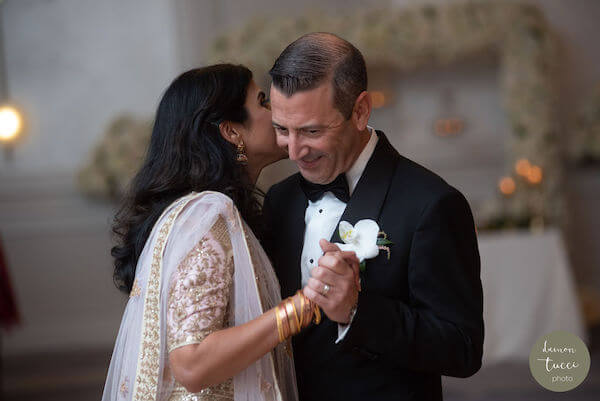 Bride and groom's first dance at their Tampa Bay wedding reception