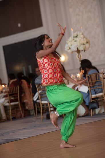 Indian dancers at a Tampa Bay wedding reception