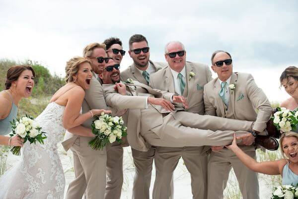 Epic wedding party photos at the Sandpearl Resort on Clearwater Beach