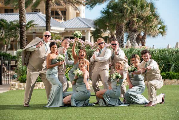 Epic wedding party photos at the Sandpearl Resort on Clearwater Beach