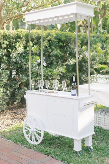 Champagne Cart for a Tampa Garden Club wedding ceremony