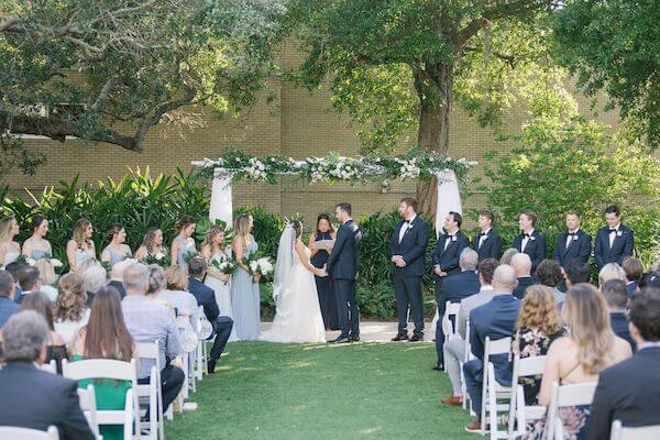 Tampa bride and groom exchanging wedding vows