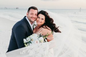 Really nice bride and groom on Clearwater Beach